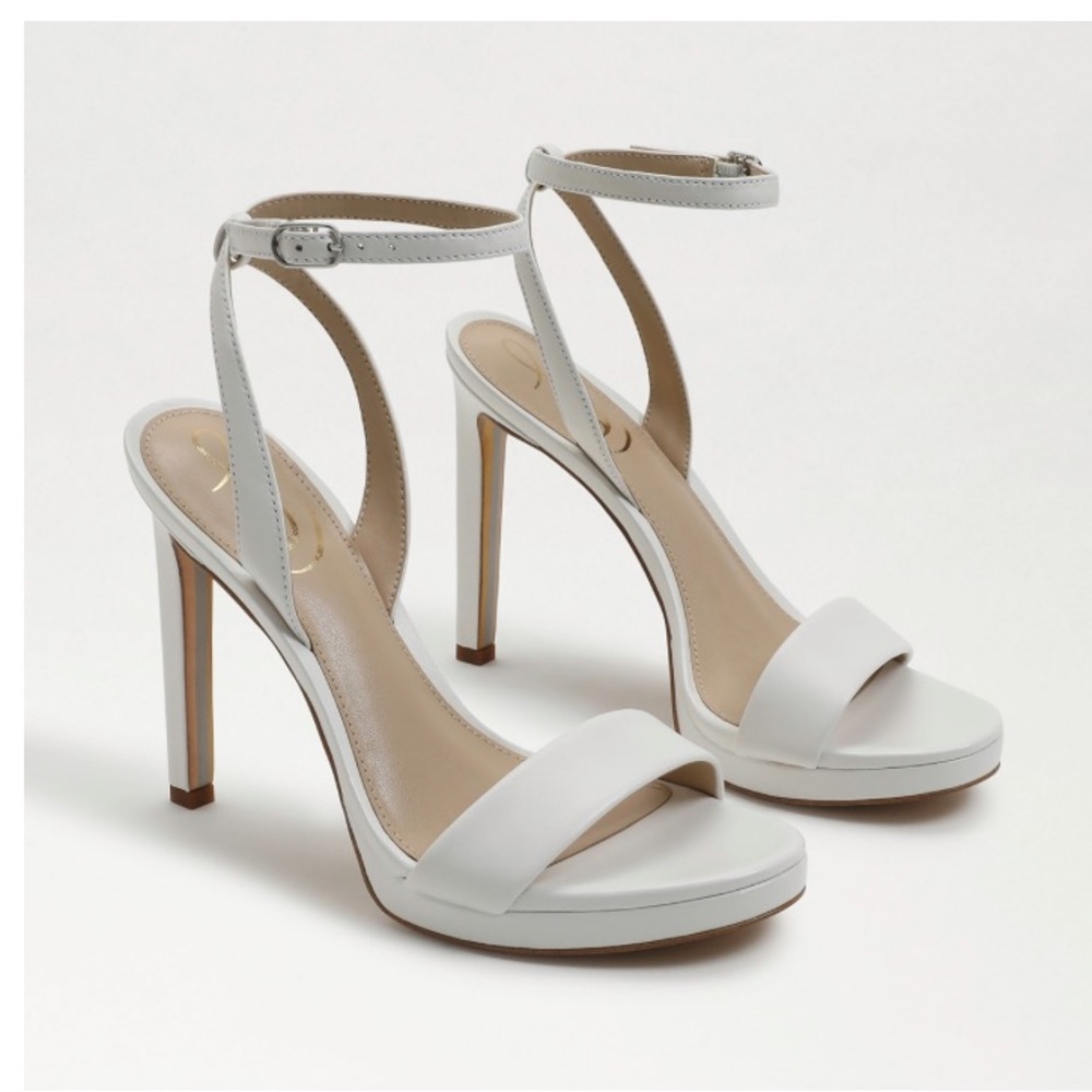 Sam Edelman White Jade Ankle Strap Heels - Size 6 - NWOT